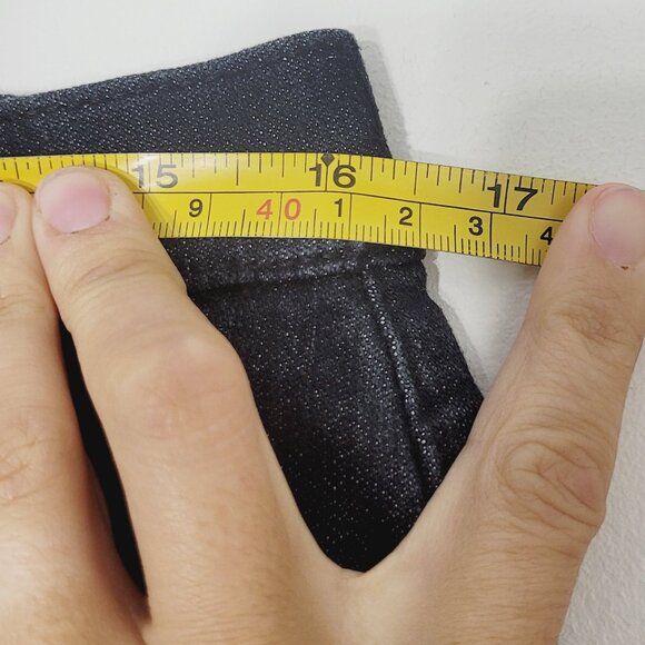 Alia Womens Black Cotton Blend Pockets High Rise Straight Leg Denim Jean Size 12 - Picture 13 of 14